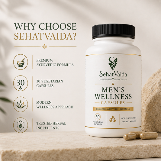 Men’s Wellness Capsules – 30 Vegetarian Capsules | Ayurvedic Wellness Supplement | Velora Ayurved