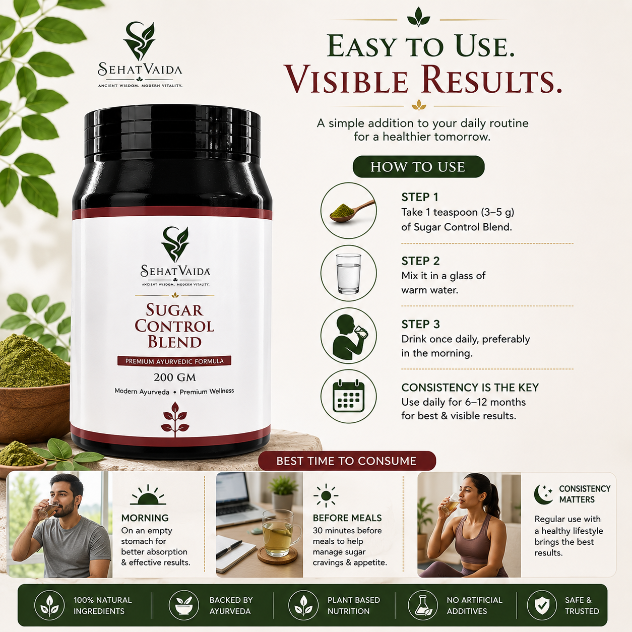Sugar Control Blend – 200g | Ayurvedic Wellness Blend | Velora Ayurved