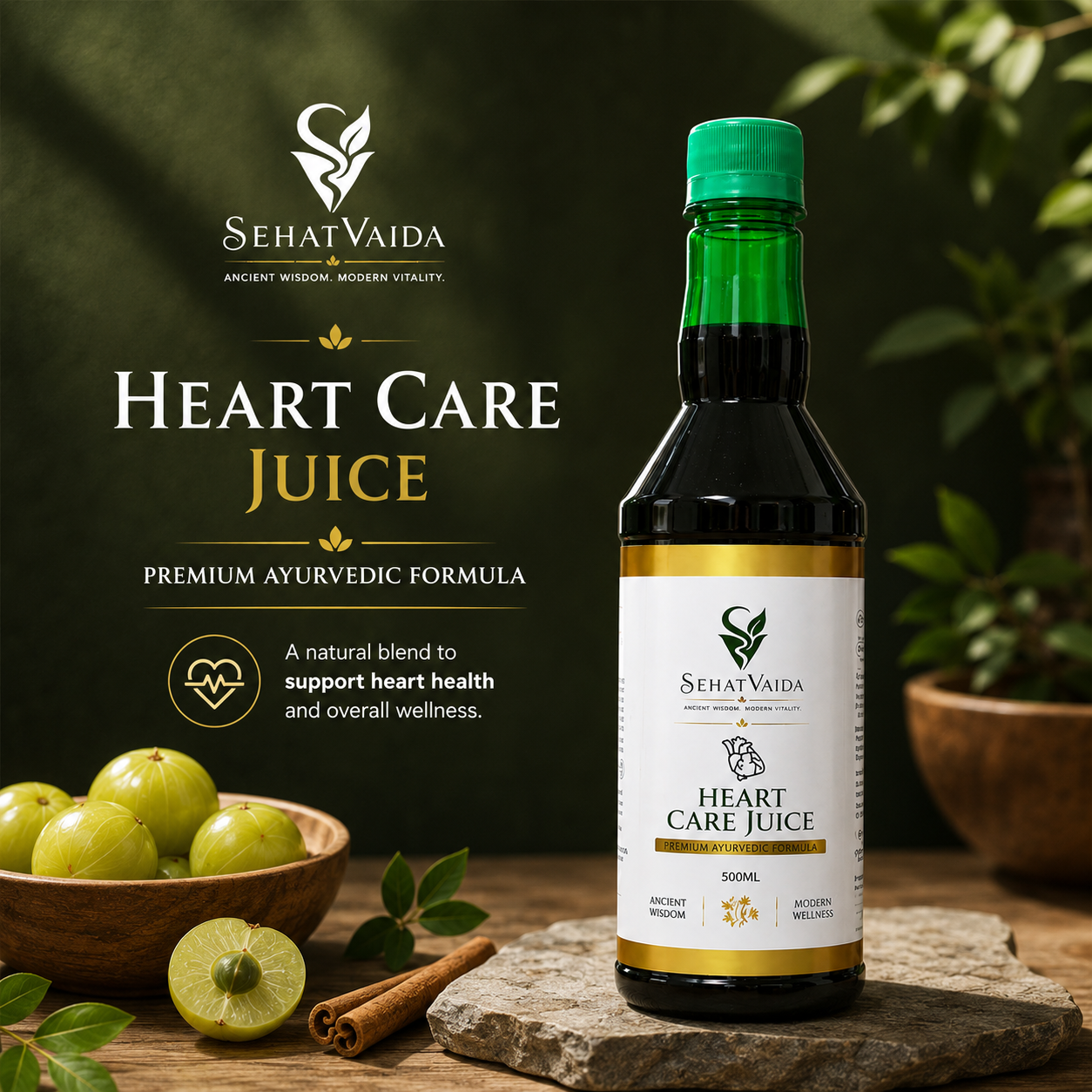 Heart Care Juice – 500ml | Ayurvedic Heart Wellness Juice | Velora Ayurved
