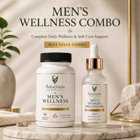 Men’s Wellness Combo – Wellness Capsules + Intimate Wellness Oil | Velora Ayurved