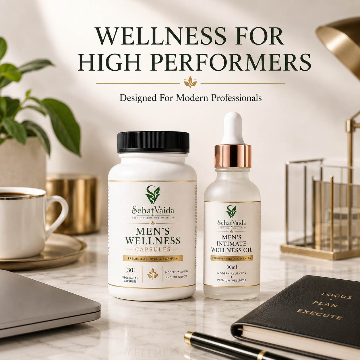 Men’s Wellness Combo – Wellness Capsules + Intimate Wellness Oil | Velora Ayurved