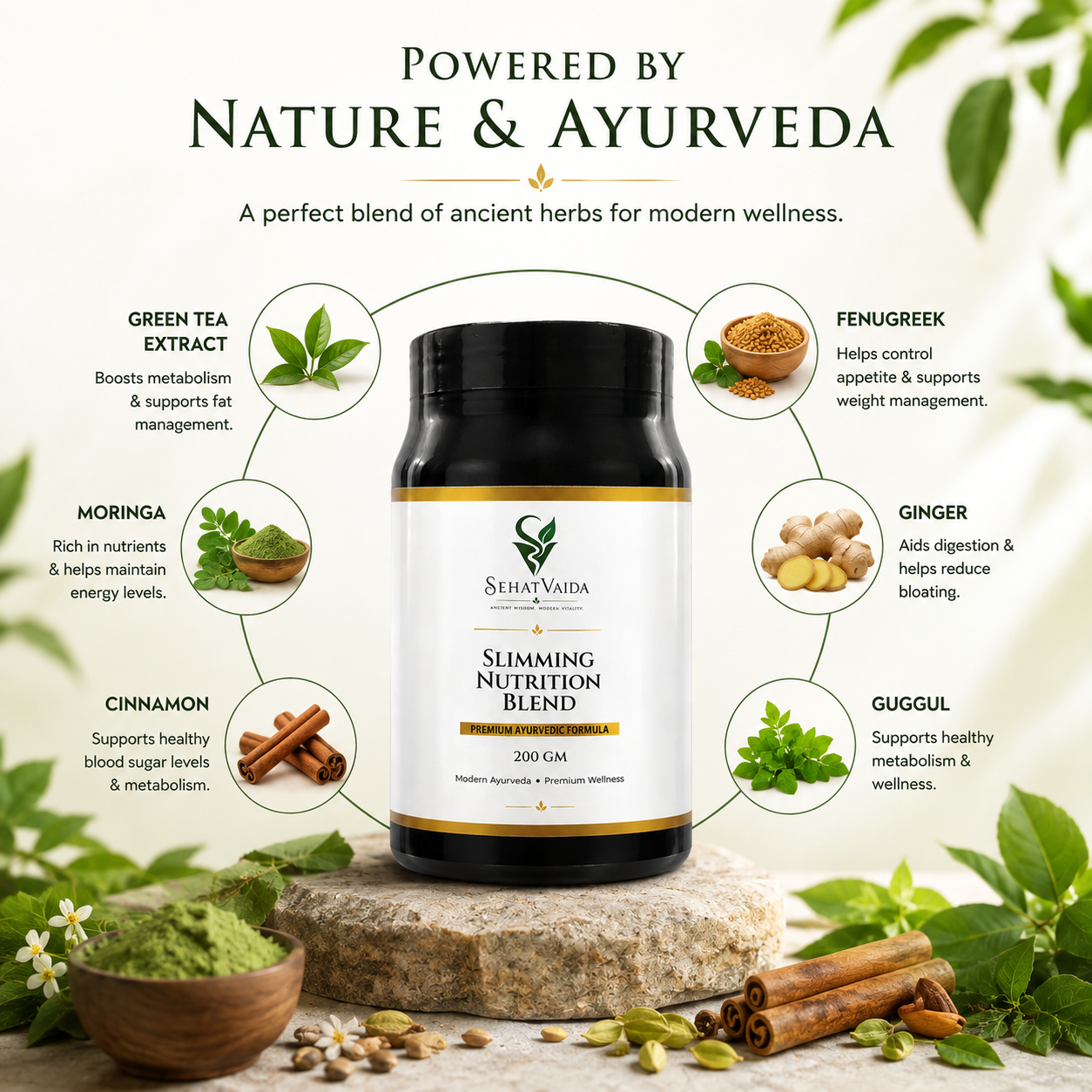 Slimming Nutrition Blend – 200g | Ayurvedic Wellness Blend | Velora Ayurved